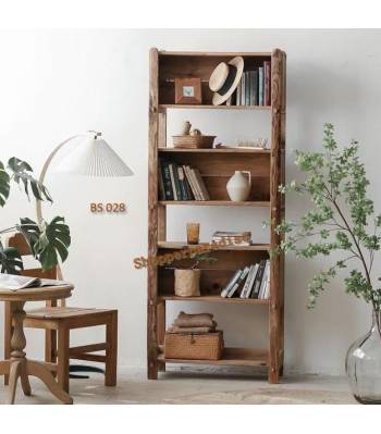 BS 028 Country Style Multi-level Solid Wood Shelves