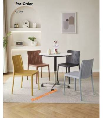 CC 041 Nordic Dining Chair Household Plastic Chair Modern Minimalist Dining Room Backrest Chair Stackable Outdoor Chair