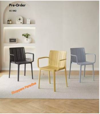 CC 042 Nordic Dining Chair Household Plastic Chair Modern Minimalist Dining Room Backrest Chair Stackable Outdoor Chair