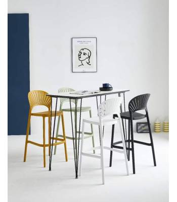 [Pre-Order] CSBC 035 Nordic High Bar Chairs, Plastic Bar Chairs, Modern Minimalist Bar Stools, Outdoor Bar Chairs