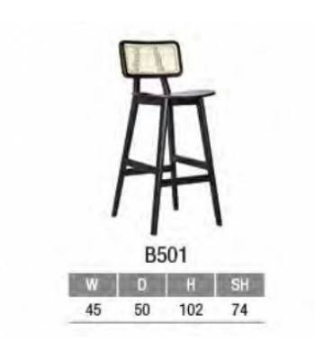 CSBC B501 Ash Wood High Bar Chairs Chair Stool, solid wood with cushion, rattan
