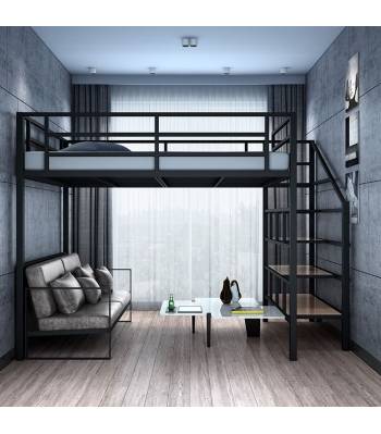 [Pre-Order] Iron Double Upper and Lower Space Simple Home Saving Small Space Elevated Double-Layer Upper Bed Frame (Free Installation)