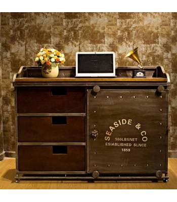 E019 PO Vintage Solid wood Reception Counter E