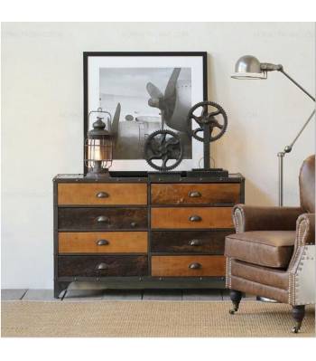 E111 PO-Solid Wood Cabinet with Drawers E