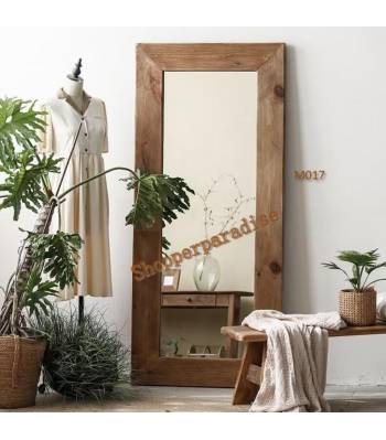 M017 Country Style, Rustic Finish Solid Wood Wall Mirror