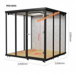 POD 603G Six Pax Office Acoustic Phone Booth Tempered Glass Three Sides