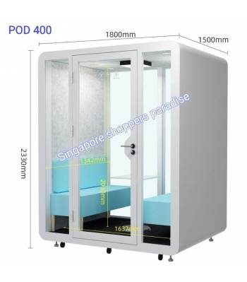 POD 400 Four Pax Extra Space Phone Booth/ Office Pod/ Acoustic pod/ SoundProof Pod/Privacy Pod/ Portable Pod/ Meeting Pod/ Mobile Hand Phone Handphone Telephone Pod