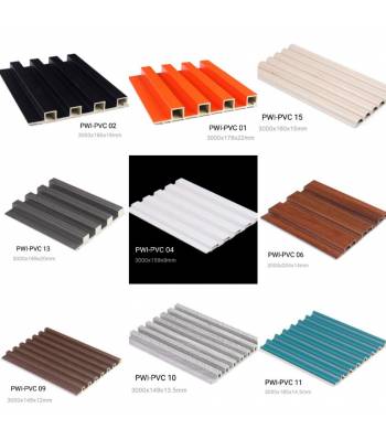 PWI-PVC  01, 02, 04, 06, 09, 10, 11, 13, 15 Partition Panel, Wood Panel  Wall, Partition, Fluted Wall Waterproof