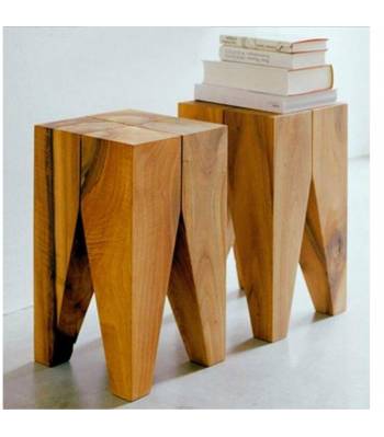 SS 003 Retro Solid Wood Tree Stump Stool
