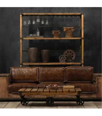 Sofa 001 PO Retro Vintage Loft Solid Wood