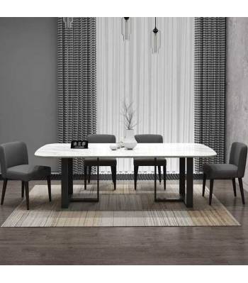 TMDT 16  Marble Table, CSC 041 Chair, Bench w Cushion