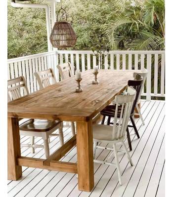 TSDT 021 Mid Century Solid Wood Table, Country Style, Rustic Finish