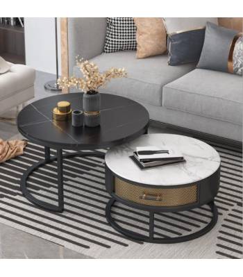 TSST 00H Sintered Stone Nesting Coffee Table Set
