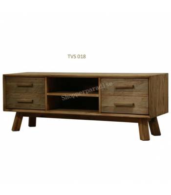 TVS 018 Mid Century Solid Wood TV Console, Country Style, Rustic Finish