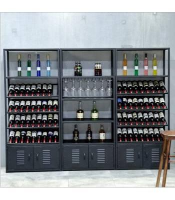 WS 03, Wine Shelves w Cabinets