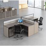 H302 - L Shape Workstation With High Partition Moveable Pedestal  Office Table