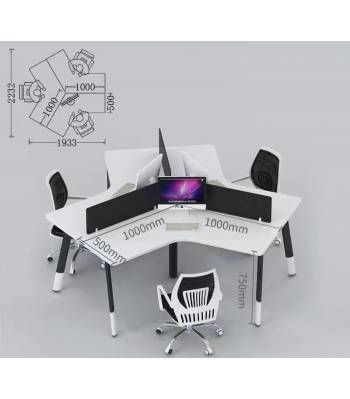 B20A Workstation / System Furniture / Office Table Office Table System Furniture Cubicle Partition Divider Set Pedestal With Partition Without Assembly