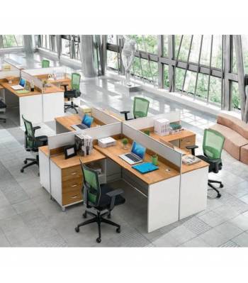 B30 Office Table With Partition/Workstation/ Work Desk Office Table System Furniture Cubicle Partition Divider Set Pedestal With Assembly