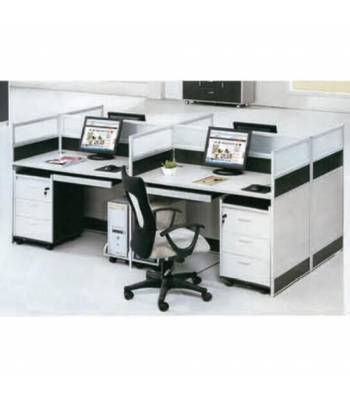 B38B Office Table w Partition/Workstation with assembly