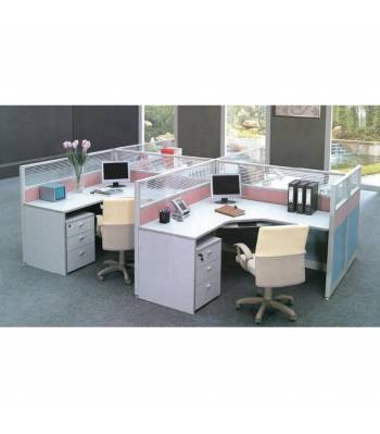 B42 Office Table With Partition/ Workstation System Furniture Cubicle Partition Divider Set Pedestal Without Assembly