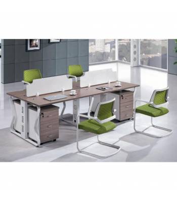 B44 Office Table w Partition/Workstation, System Furniture Cubicle Partition Divider Set Pedestal with assembly