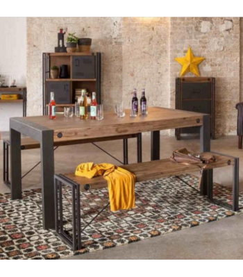 TSDT 00K Solid Wood Dining Table, Solid Wood Bench