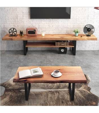 TVS 016 Vintage Solid Wood TV Console, CFTS 005 Coffee Table