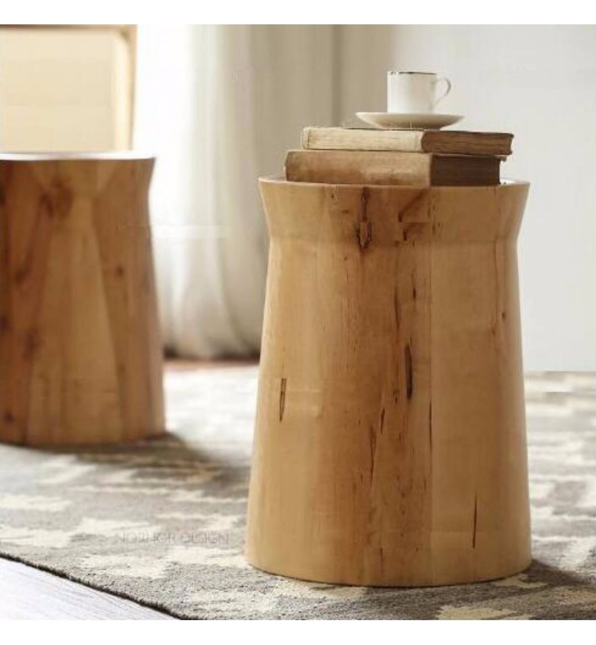 SS 001 Retro Solid Wood Tree Stump Stool